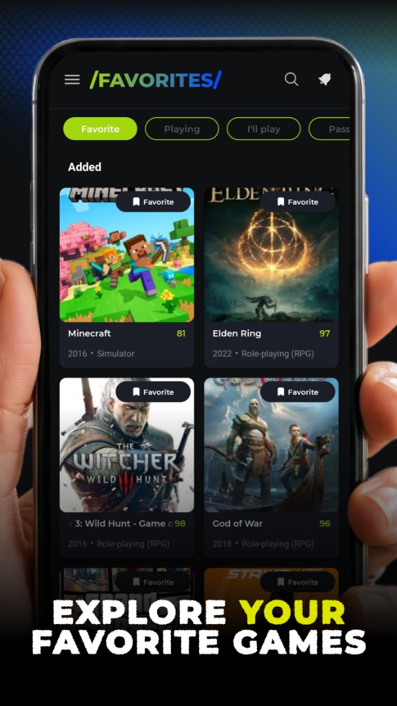 GameSearch favorites